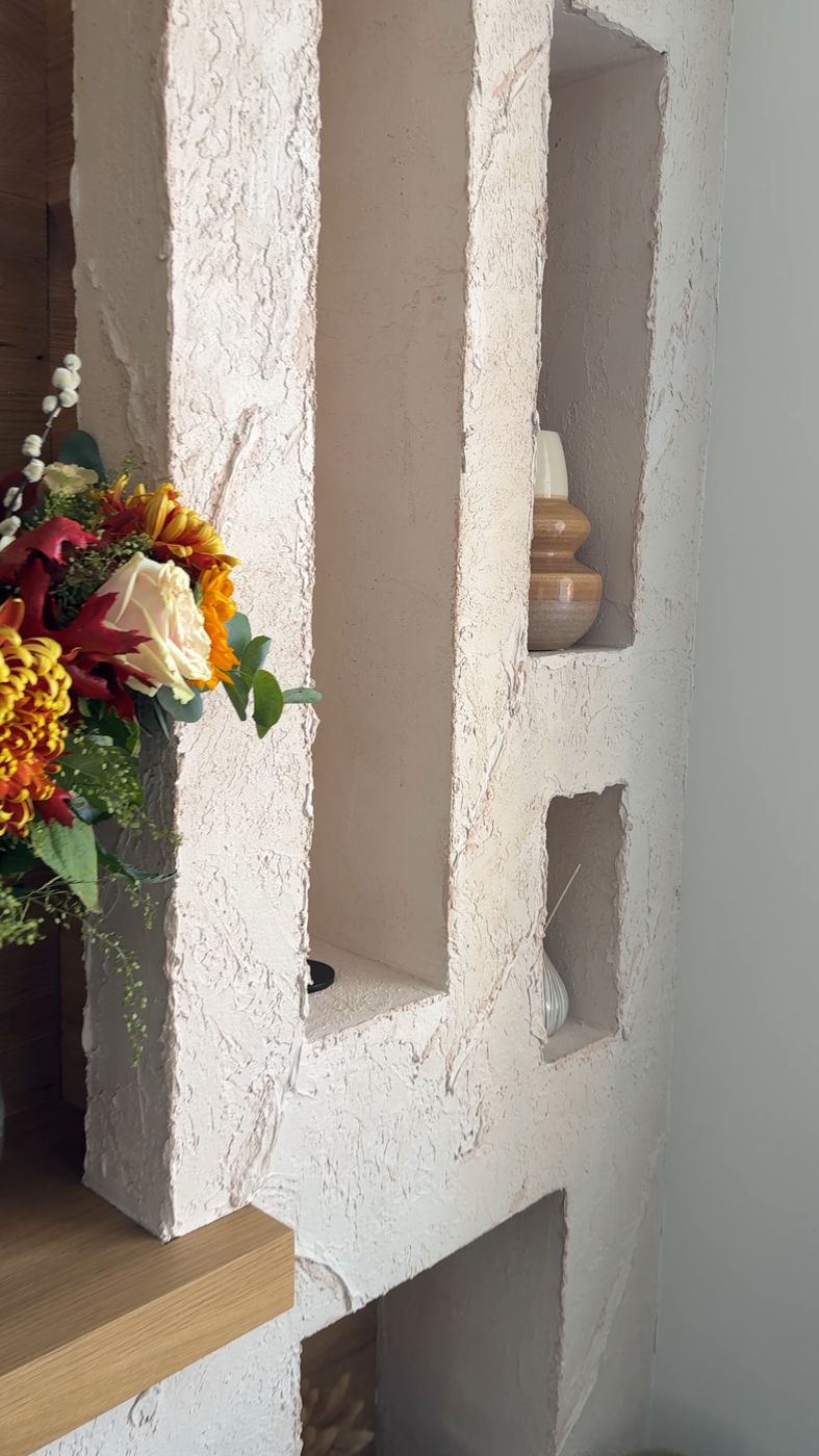 Detail of textured plaster niches